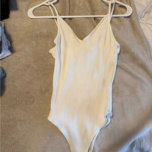 Lulu's Cream Ribbed Bodysuit
